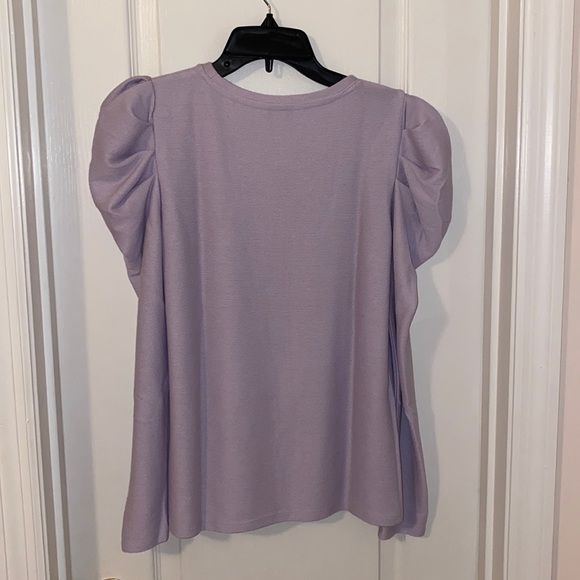 New with Tag Lavender Top Puff Shoulders & Long Sleeve Sz Small Nine West - Picture 4 of 9